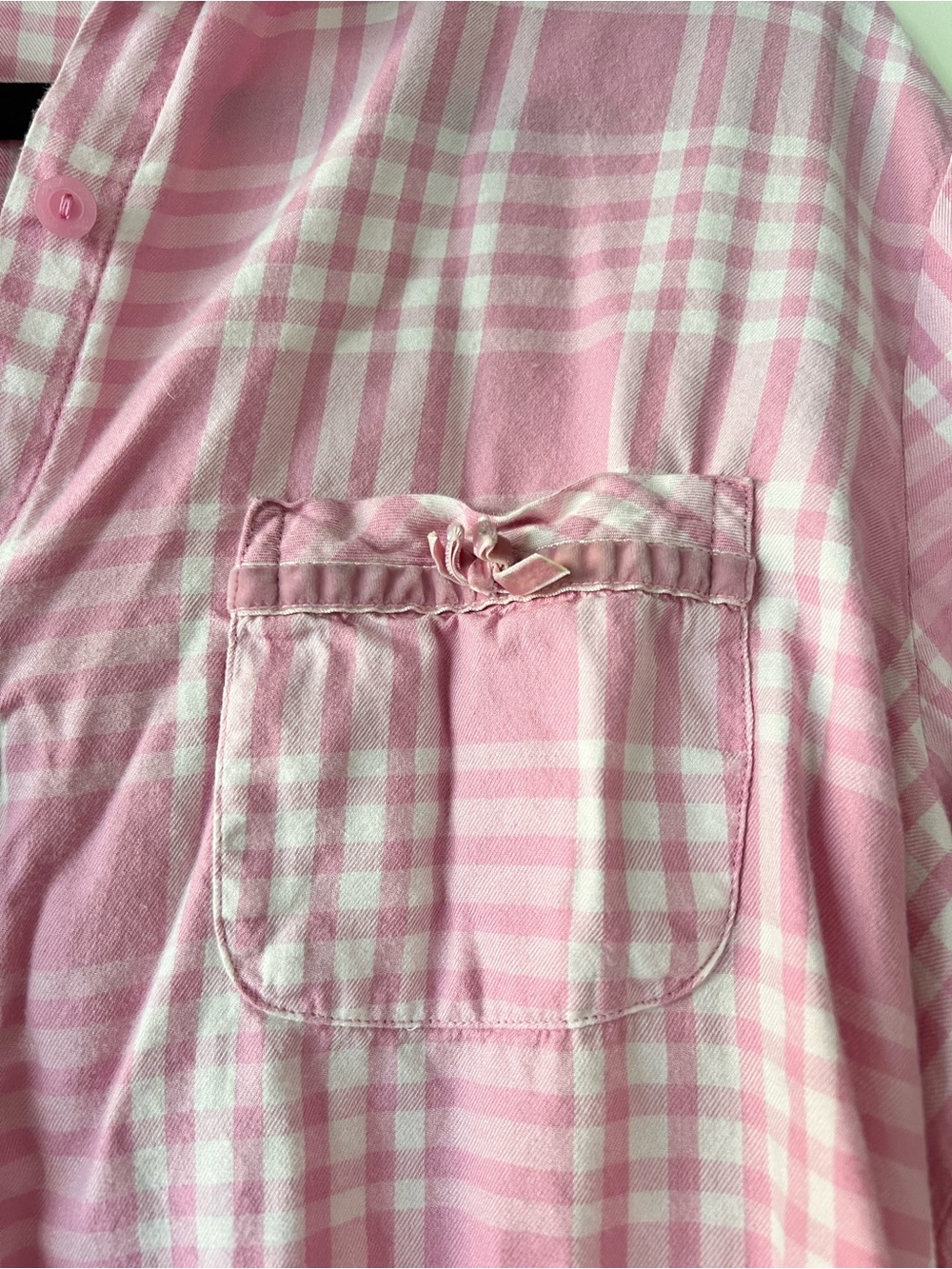 Victoria's Secret PINK Flannel Plaid Pajama Set Pink Size M/L - Picture 11 of 15